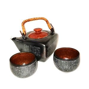 Japanese Miya Tea Set Calligraphy